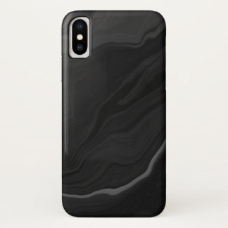 Elegant zwart stenen marmerpatroon iPhone x hoesje