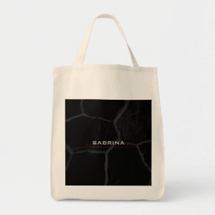 Elegant zwart stone minimalistisch stijlvol modern tote bag