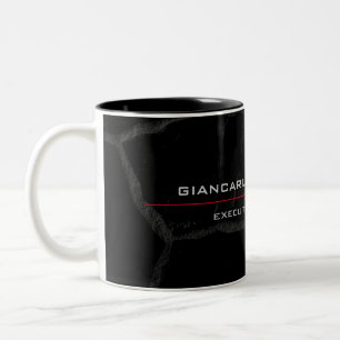 Elegant zwart stone minimalistisch stijlvol modern tweekleurige koffiemok