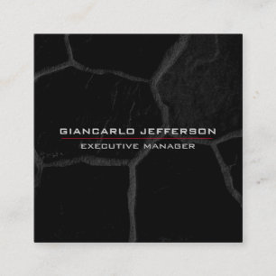 Elegant zwart stone minimalistisch stijlvol modern vierkante visitekaartje
