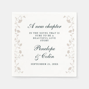 Elegant Zwart Tan  Bibliotheek Boek Bruiloft Servet