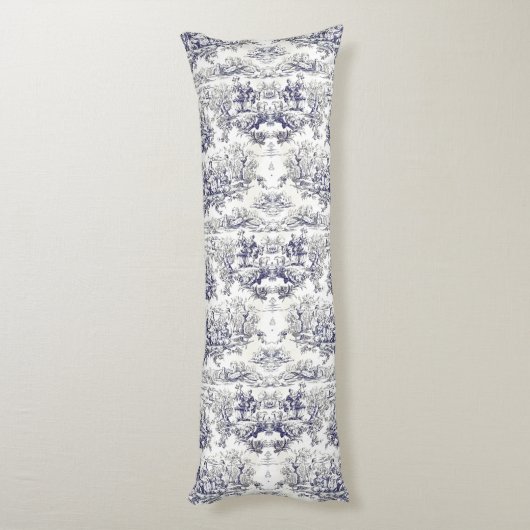 Elegant  zwart toile de jouy lichaamskussen (Achterkant (Verticaal))