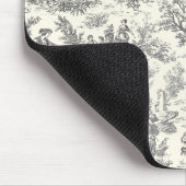 Elegant zwart toile de jouy muismat (Hoek)