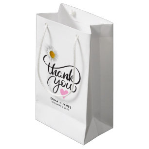 Elegant zwart vet script bruiloft dank u klein cadeauzakje