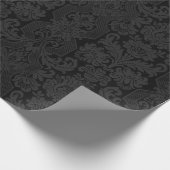 Elegant  Zwart Victoriaans Damask Cadeaupapier (Hoek)
