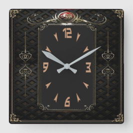Elegant zwart vierkante klok
