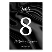 Elegant zwart vloeibaar tafelnummer (Achterkant)