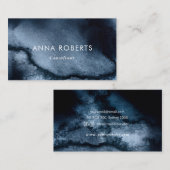 Elegant zwart waterverf visitekaartje (Voorkant / Achterkant)