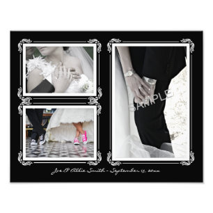 Elegant zwart/wit 11 x 14 Art Deco Fotoprint Foto Afdruk