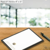 Elegant Zwart Wit Aangepaste Logo 4x6 Post-it® Notes