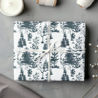 Elegant zwart-wit Abstract bos Inpakpapier Vel