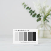 Elegant zwart wit abstract moderne vormen QR-code Visitekaartje (Staand voorkant)