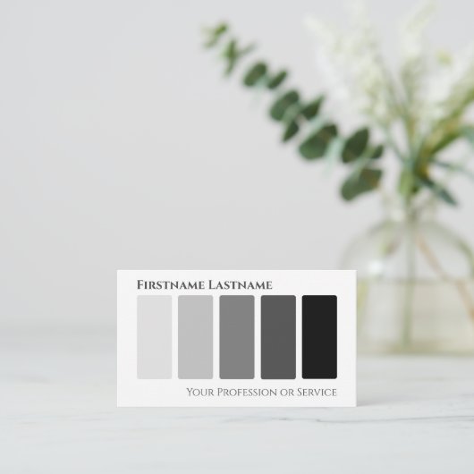 Elegant zwart wit abstract moderne vormen QR-code Visitekaartje (Staand voorkant)