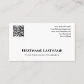 Elegant zwart wit abstract moderne vormen QR-code Visitekaartje (Achterkant)