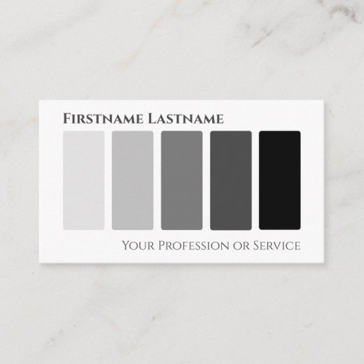 Elegant zwart wit abstract moderne vormen QR-code Visitekaartje (Voorkant)