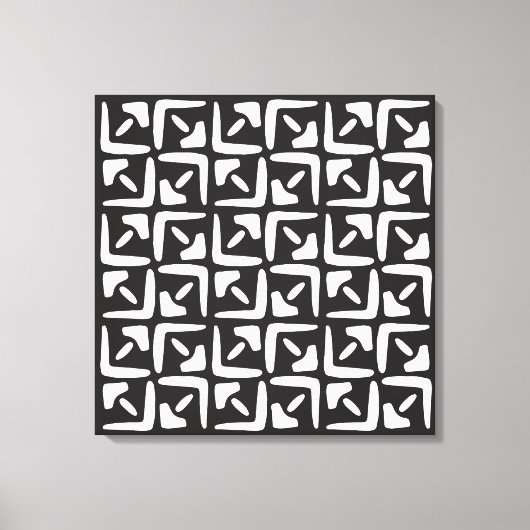 Elegant zwart-wit abstract patroon canvas afdruk (Voorkant)