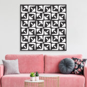Elegant zwart-wit abstract patroon canvas afdruk (Insitu (Woonkamer))