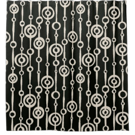 Elegant zwart-wit abstract patroon douchegordijn