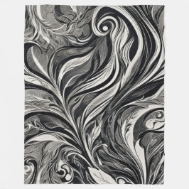 Elegant - Zwart-Wit Abstracte Stroom Fleece Deken