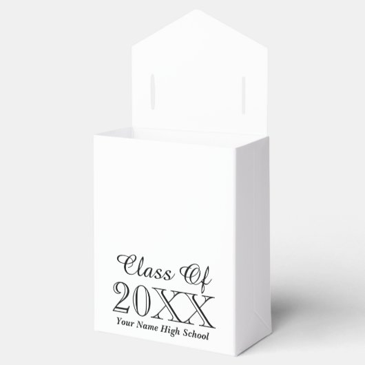 Elegant zwart-wit afstudeerfeest bedankdoosjes (Geopend)