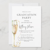 Elegant zwart wit afstudeerfeest kaart (Voorkant)