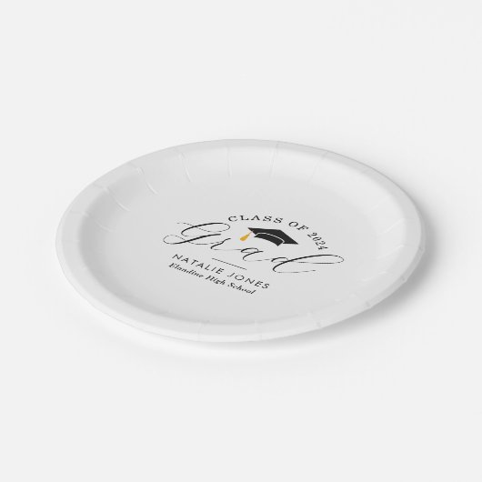 elegant zwart-wit afstuderen papier Bord (Gekanteld)