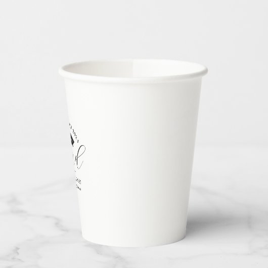 Elegant zwart-wit afstuderen papieren bekers (Links)