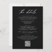 Elegant Zwart-wit All In One QR Code Bruiloft Kaart (Achterkant)