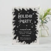 Elegant zwart wit bedrijfsfeest kaart (Staand voorkant)