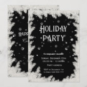 Elegant zwart wit bedrijfsfeest kaart (Voorkant / Achterkant)