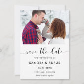 Elegant zwart-wit bewaart de datumfoto save the date (Voorkant)