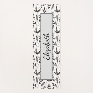 elegant zwart-wit bladpatroon Yoga Mat