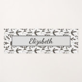 elegant zwart-wit bladpatroon Yoga Mat (Voorkant (horizontaal))