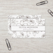 Elegant Zwart & Wit Bloemen Moderne Lijnkunst