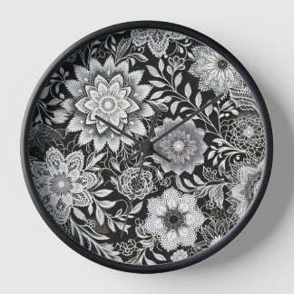 Elegant zwart-wit bloemenkantpatroon