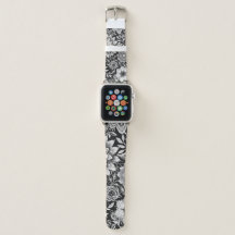 Elegant zwart-wit bloemenkantpatroon