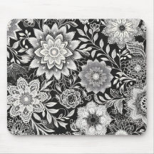 Elegant zwart-wit bloemenkantpatroon