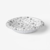 Elegant zwart-wit bloemontwerp met presentatie d papieren kommen (Gebogen)