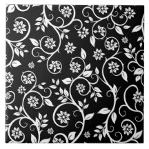 Elegant zwart-wit bloempatroon