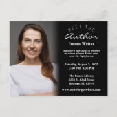 Elegant zwart-wit boek lancering foto uitnodiging (Voorkant)