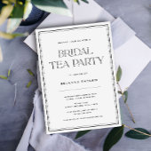 Elegant Zwart & Wit Bruids Tea Party Kaart