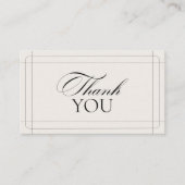 Elegant Zwart & Wit Bruiloft Dank u Informatiekaartje (Voorkant)