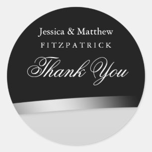 Elegant zwart & wit bruiloft dank u Sticker