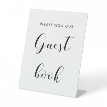 Elegant zwart-wit bruiloft gastenboek