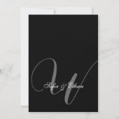 Elegant zwart wit bruiloft monogram kaart (Voorkant)