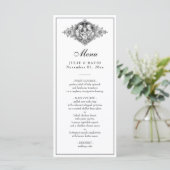 Elegant Zwart-wit Bruiloft Religieus Menu (Staand voorkant)