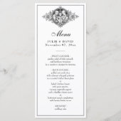 Elegant Zwart-wit Bruiloft Religieus Menu (Voorkant)