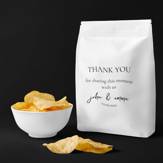 Elegant zwart-wit bruiloft thema bedankzakje