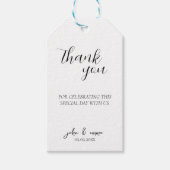 Elegant zwart-wit bruiloft thema cadeaulabel (Voorkant)