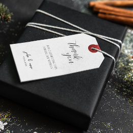 Elegant zwart-wit bruiloft thema cadeaulabel
